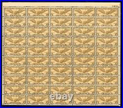 1932 US SC C17 8c Winged Globe Airmail in Olive Bister, Full Sheet Top Right MNH