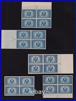 1935 Special Delivery Air Mail Sc 771 FARLEY arrow & center line blocks NGAI M1