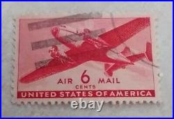 1940's Red 6 Cent U. S. Air-Mail Stamp