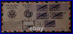 1941 Atlantic City NJ First Day Cover Crosby Cachet 10 Cent US Airmail Seaplane