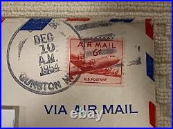 1949 Aviation, Scott's red air mail cargo ship stamp Dc-4 SkyMaster