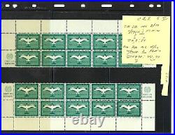 1951 10 cent AIRMAIL Strips of 10 (SECOND PRINTING) Scott# C2.2a (binder)