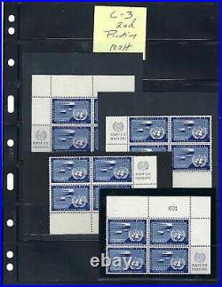 1951 15 cent AIRMAIL Corner Blocks (SECOND PRINTING) Scott# C3.2a/b (1318)