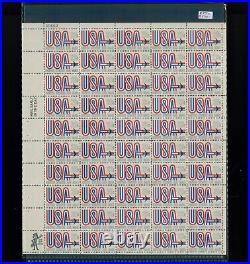 1968 United States Air Mail Postage Stamp #C75a Plate No. 30602 Mint Full Sheet