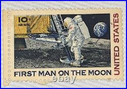 1969 Unused 10c Air Mail U. S. Postage Stamp- First Man on the Moon Apollo NASA