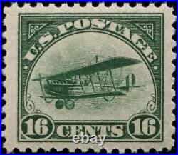 #C2 Og Nh, 1918 16¢ Curtiss Jenny, withBoardwalk Margins and Pristine Gum