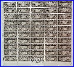 C8 MAP AND BIPLANES Sheet of 50 US Airmail 15¢ Stamps MNH 1926 OG BCV $365