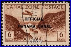 Canal Zone 1947 6 Cents Airmail Official Issue # CO14 CTO L over A Variety