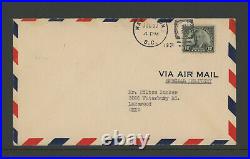 FDC 1931 VF Washington DC Cancel Cover Air Mail 17 cent Stamp Used Slit open top