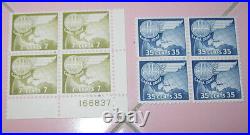 Lot Canal Zone Stamps US Postage Air Mail Cents 7 12 14 15 35 Blocks 1930s MNH