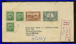 RARE 15 cent Registered BELGIAN CONGO 1948 airmail PEACE issue cover Canada