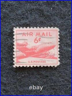 Rare 1940s Red 6 Cent Airmail U. S. Postal Stamp