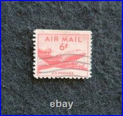 Rare 1940s Red 6 Cent Airmail U. S. Postal Stamp