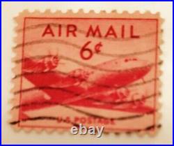 Rare Vintage 6 Cent Red Airmail US Postage 1946! Amazing