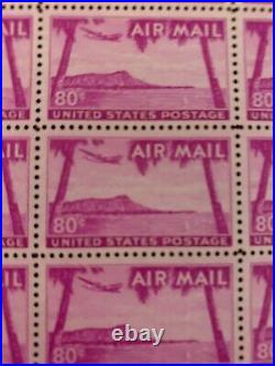 Scott # C46, 80 cent Diamond Head, Air Mail, 1952 Hawaii Issue