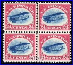 USAstamps Unused FVF US 1918 Airmail Jenny Center Line Scott C3 OG MVLH