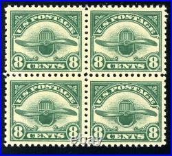 USAstamps Unused XF US 1923 Airmail Block Scott C4 OG MNH
