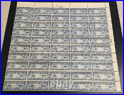 US Air Mail C7 10 cent MAP AND PLANES full mint sheet of 50 stamps MNH OG
