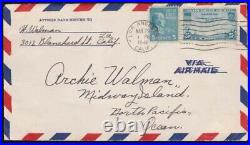 US Airmail Cover Pan Am Los Angeles USA to Midway Island North Pacific 1941