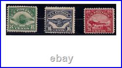 US Early Airmail stamps, C4, C5 and C6, set of 3, MLH, OG, VF-XF, Bright colors