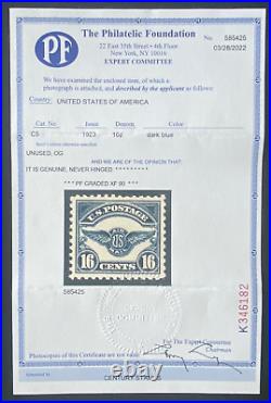 US Stamps, Scott C5 16c 1923 airmail with 2022 PF cert GC XF 90 M/NH