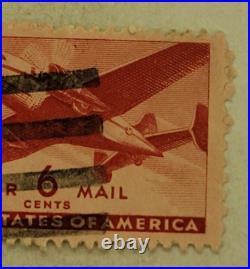 U. S. POSTAGE AIR MAIL Red 6 ¢ Stamp Cancelled/Posted c. 1941 Z02