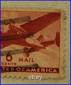 U. S. POSTAGE AIR MAIL Red 6 ¢ Stamp Cancelled/Posted c. 1941 Z08