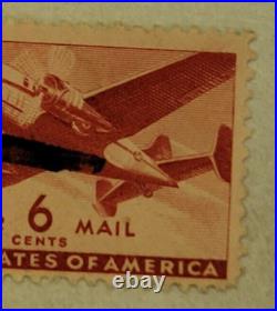 U. S. POSTAGE AIR MAIL Red 6 ¢ Stamp Cancelled/Posted c. 1941 Z10
