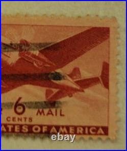 U. S. POSTAGE AIR MAIL Red 6 ¢ Stamp Cancelled/Posted c. 1941 Z13