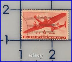 U. S. POSTAGE AIR MAIL Red 6 ¢ Stamp Cancelled/Posted c. 1941 Z13