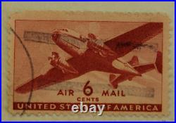 U. S. POSTAGE AIR MAIL Red 6 ¢ Stamp Cancelled/Posted c. 1941 Z14