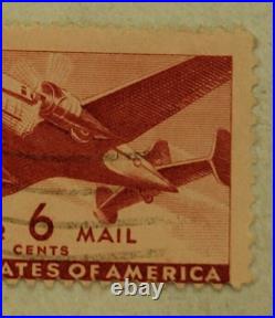 U. S. POSTAGE AIR MAIL Red 6 ¢ Stamp Cancelled/Posted c. 1941 Z18
