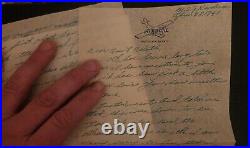 U. S. POSTAGE AIR MAIL Red 6 ¢ Stamp, Envelope and Letter c. 1941 Z15