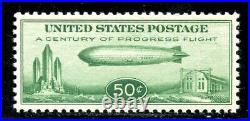 U. S. Scott C18 50 Cent Century of Progress Zeppelin XF-SUP MNH