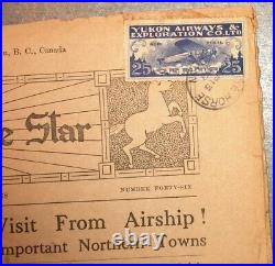 VERY RARE ORIGINAL CL42i Yukon Air Mail Canada on Whitehorse Star Newspaper